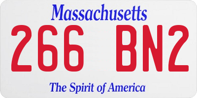 MA license plate 266BN2