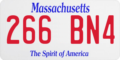 MA license plate 266BN4