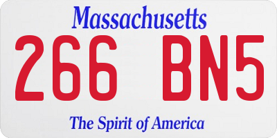 MA license plate 266BN5