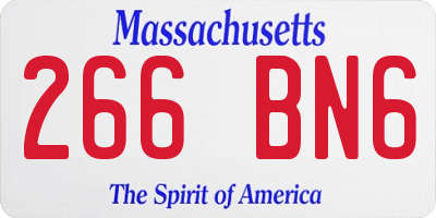 MA license plate 266BN6