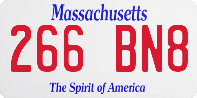 MA license plate 266BN8