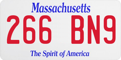MA license plate 266BN9