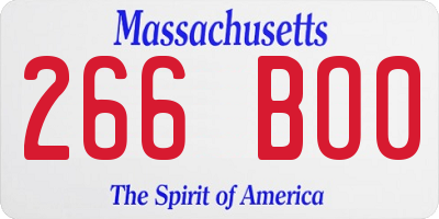 MA license plate 266BO0