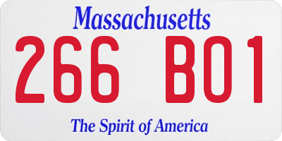 MA license plate 266BO1