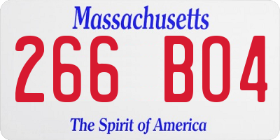 MA license plate 266BO4