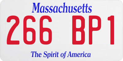 MA license plate 266BP1