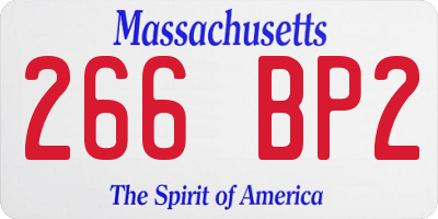 MA license plate 266BP2