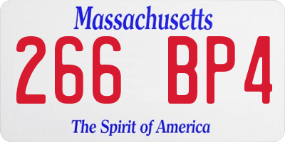 MA license plate 266BP4