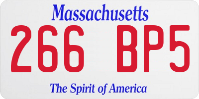 MA license plate 266BP5