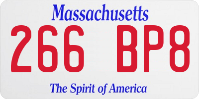 MA license plate 266BP8