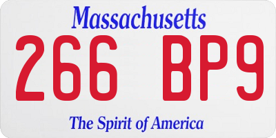 MA license plate 266BP9