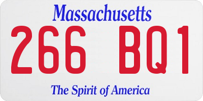 MA license plate 266BQ1