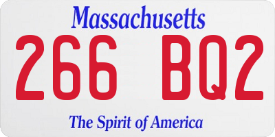 MA license plate 266BQ2