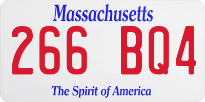 MA license plate 266BQ4