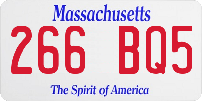 MA license plate 266BQ5
