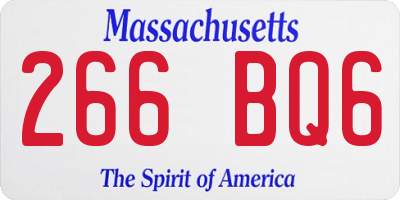 MA license plate 266BQ6