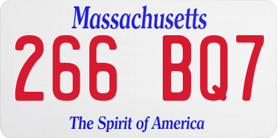 MA license plate 266BQ7