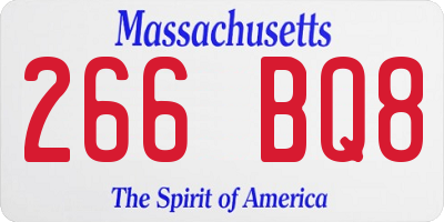 MA license plate 266BQ8