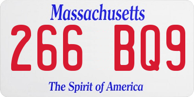 MA license plate 266BQ9