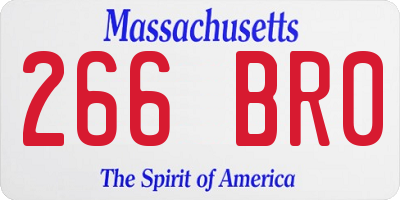 MA license plate 266BR0