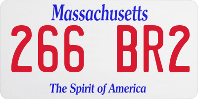 MA license plate 266BR2