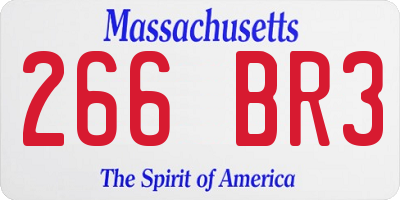 MA license plate 266BR3