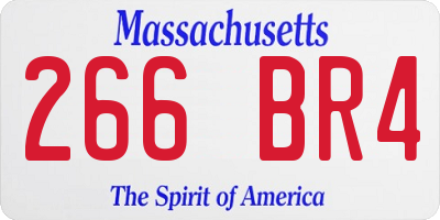 MA license plate 266BR4