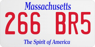 MA license plate 266BR5