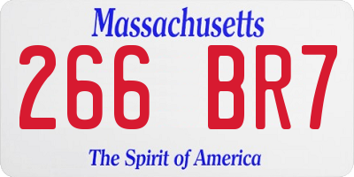 MA license plate 266BR7