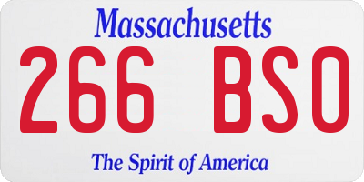 MA license plate 266BS0