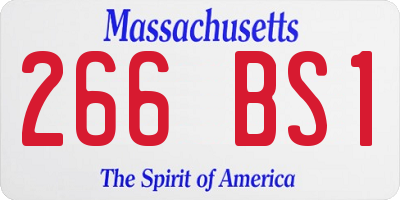 MA license plate 266BS1