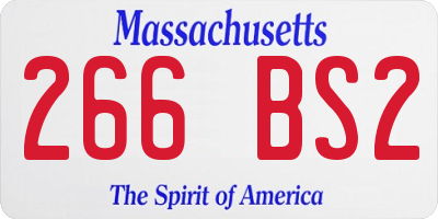 MA license plate 266BS2