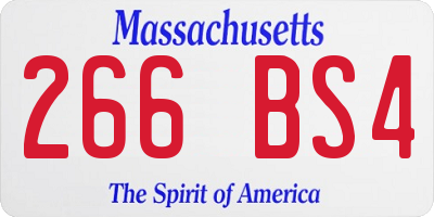 MA license plate 266BS4