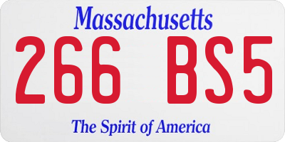 MA license plate 266BS5