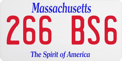 MA license plate 266BS6