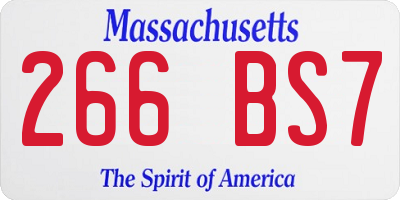 MA license plate 266BS7