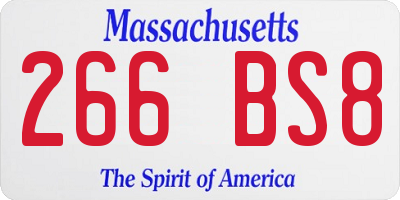 MA license plate 266BS8