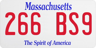 MA license plate 266BS9