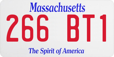 MA license plate 266BT1