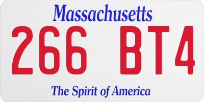 MA license plate 266BT4