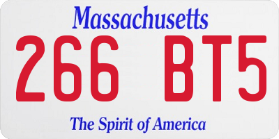 MA license plate 266BT5