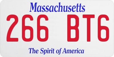 MA license plate 266BT6