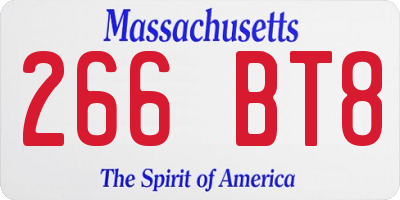 MA license plate 266BT8
