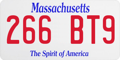 MA license plate 266BT9