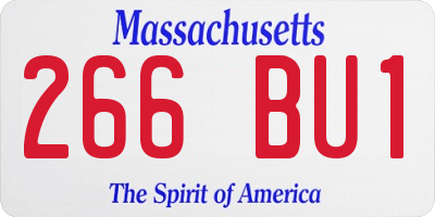 MA license plate 266BU1