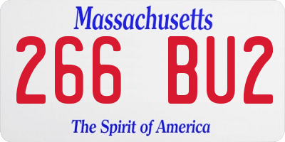 MA license plate 266BU2