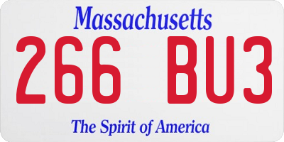 MA license plate 266BU3