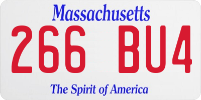 MA license plate 266BU4