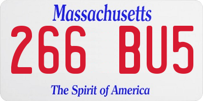MA license plate 266BU5