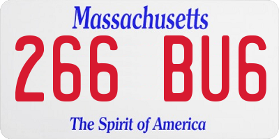 MA license plate 266BU6
